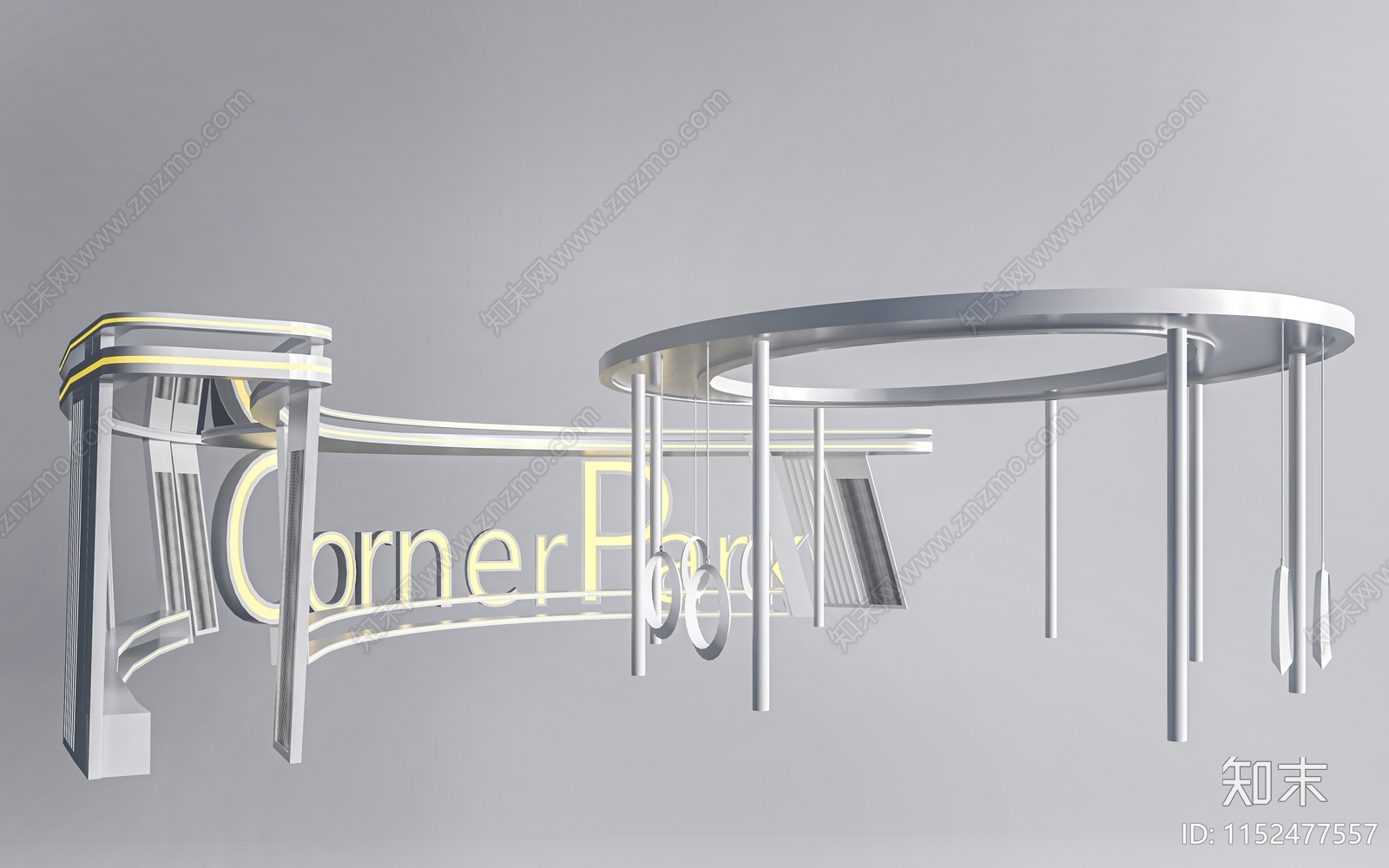 现代景观廊架3D模型下载【ID:1152477557】