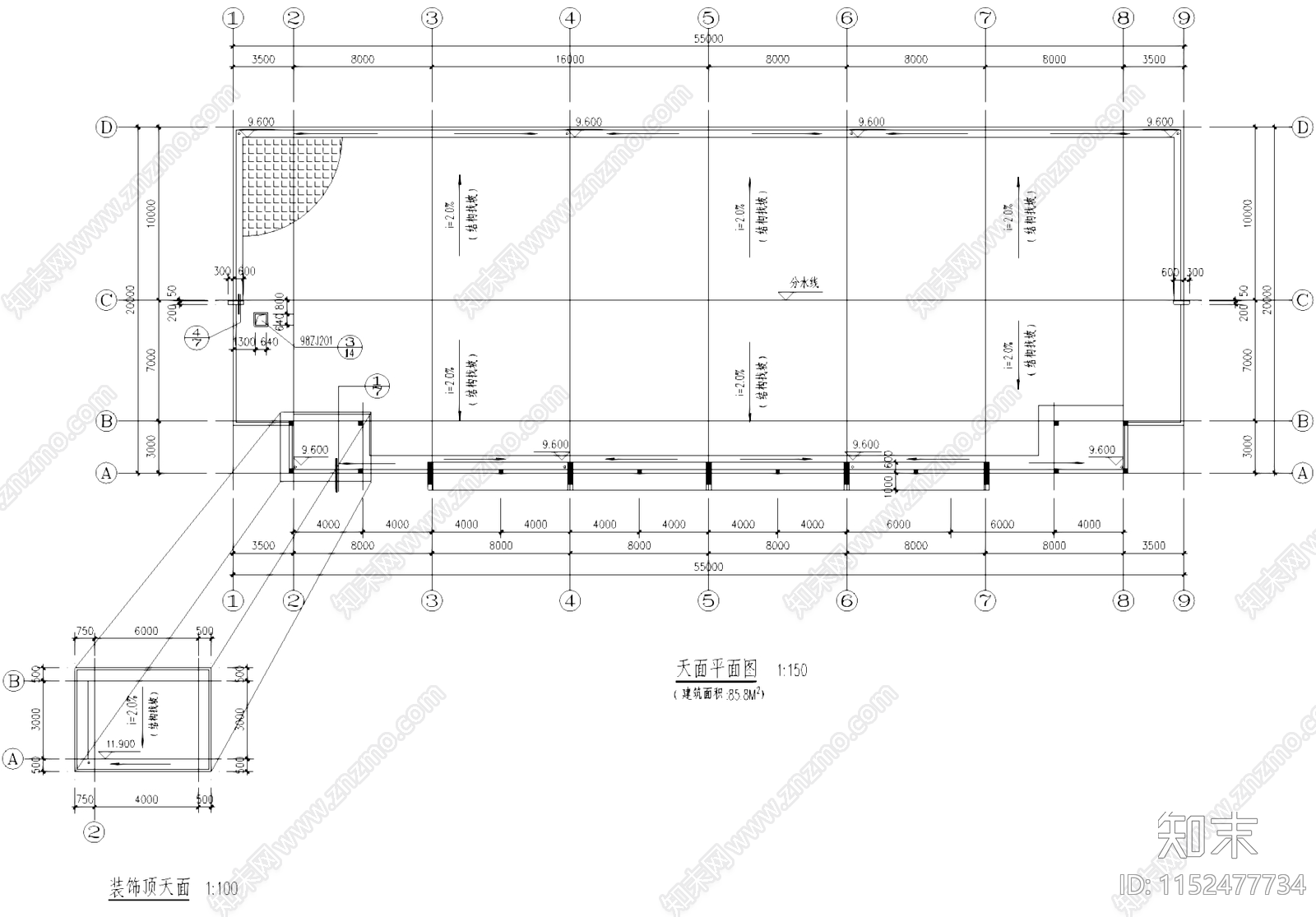 二层车间厂房工业建筑cad施工图下载【ID:1152477734】
