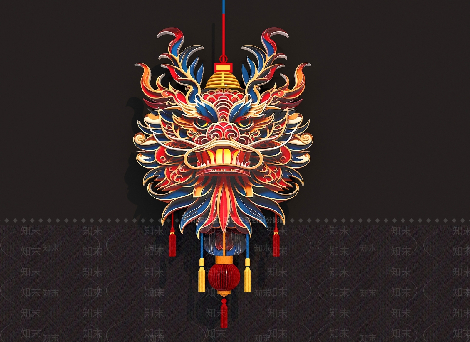 现代新年龙美陈3D模型下载【ID:1152478697】