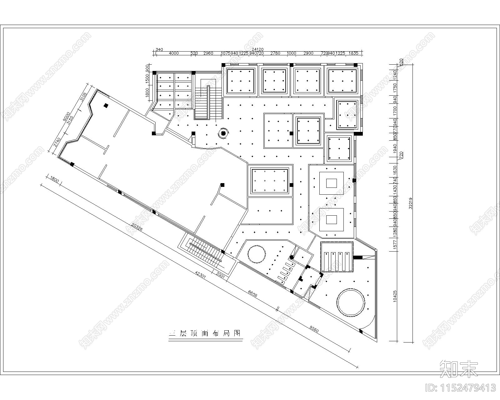 现代酒店cad施工图下载【ID:1152479413】