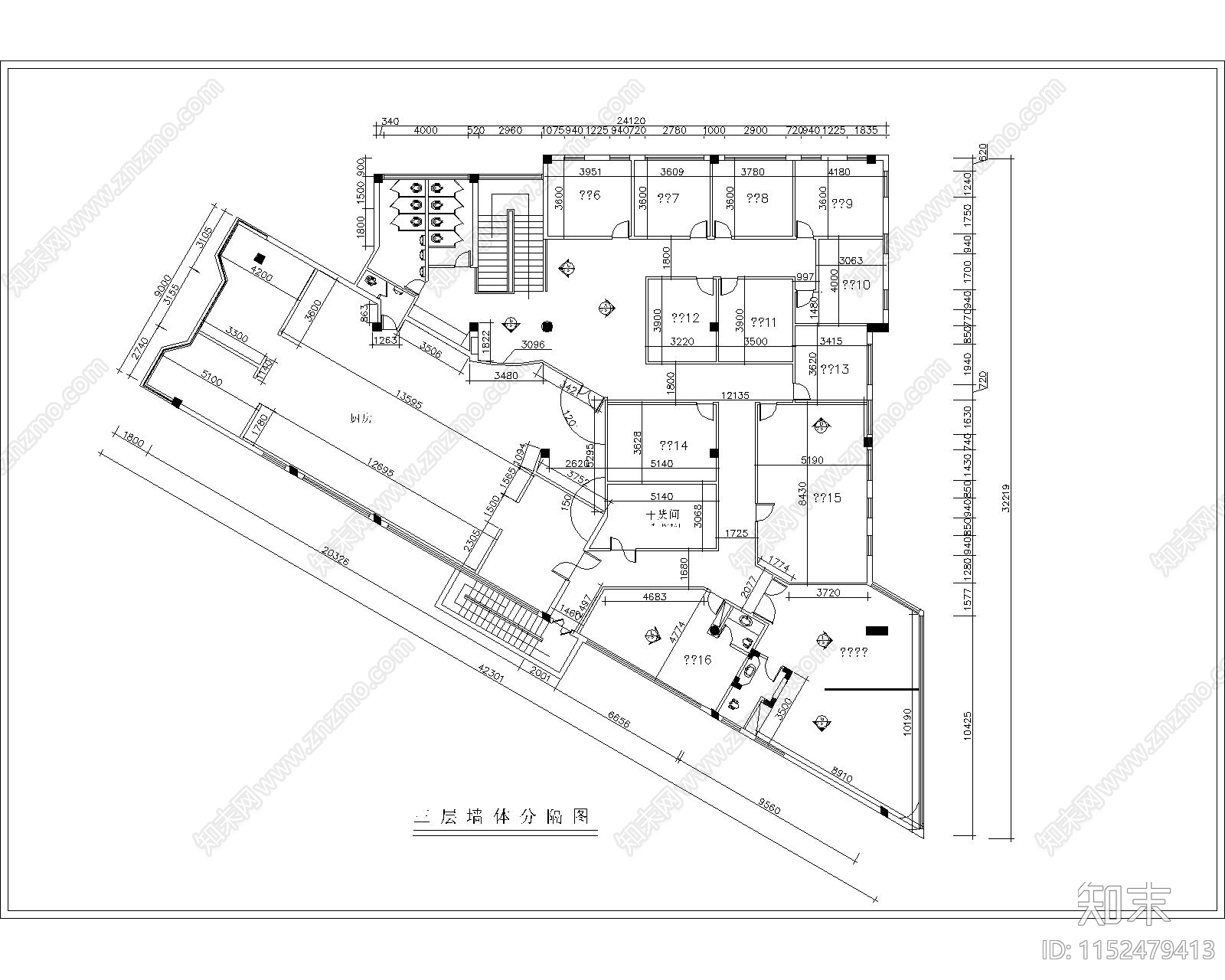 现代酒店cad施工图下载【ID:1152479413】