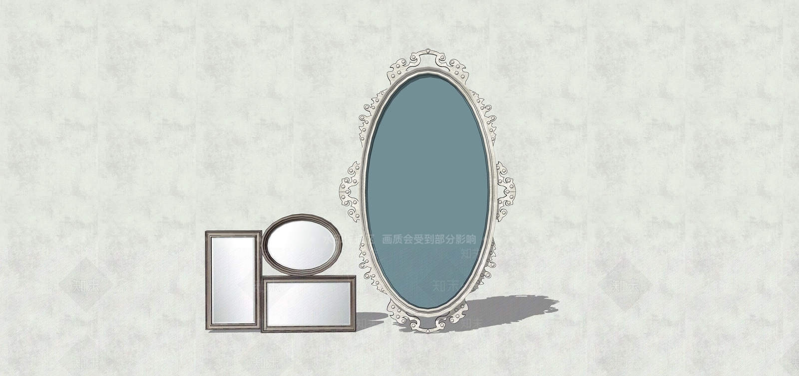 现代风格镜子SU模型下载【ID:1152485337】