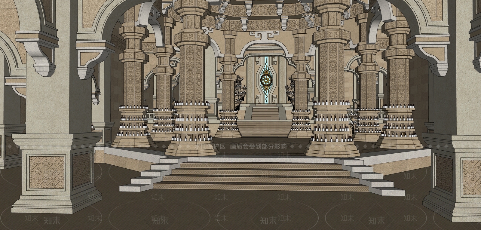 欧式寺庙SU模型下载【ID:1152485624】