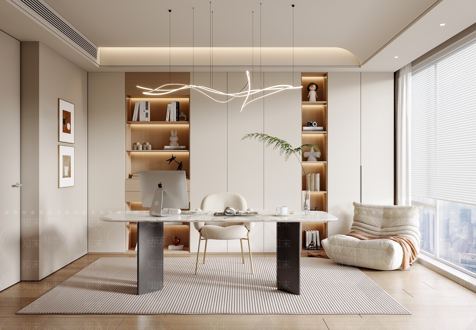 嵌入式储物柜体书柜3D模型下载【ID:1227327123】