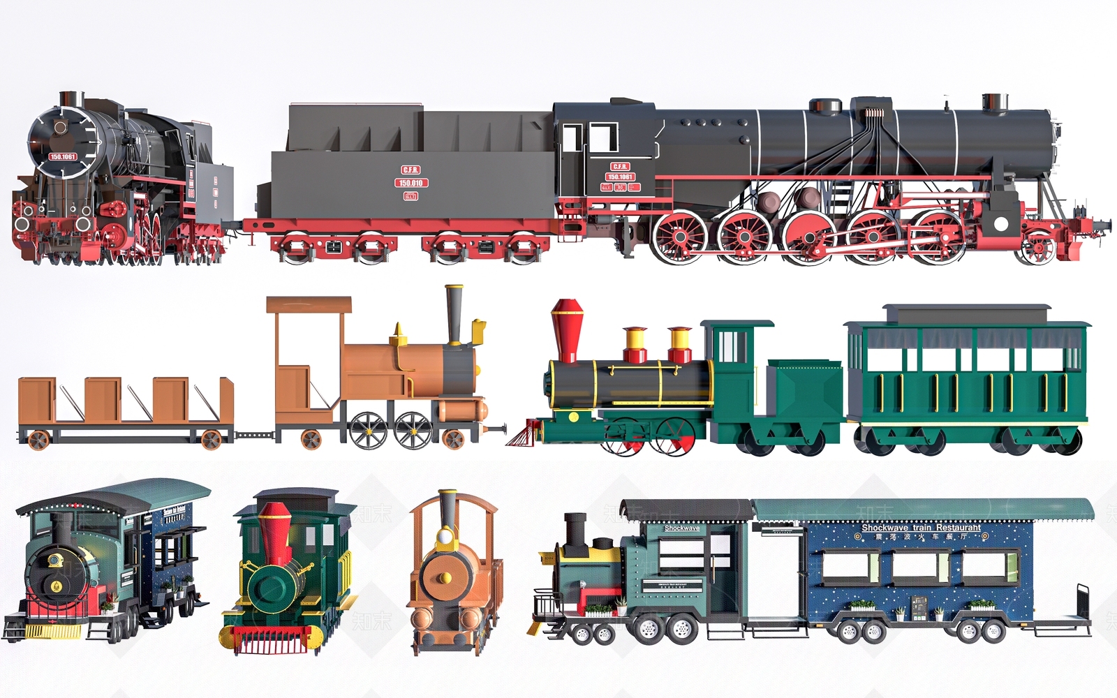 小火车3D模型下载【ID:1152491086】