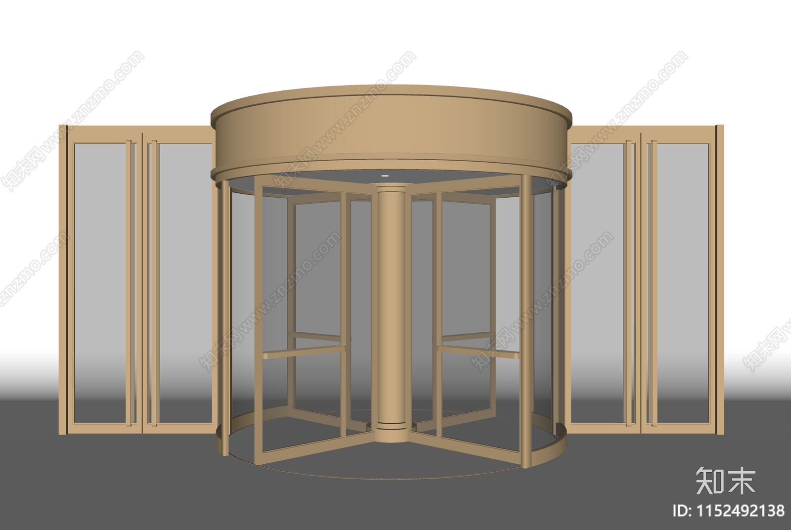 现代酒店旋转门SU模型下载【ID:1152492138】