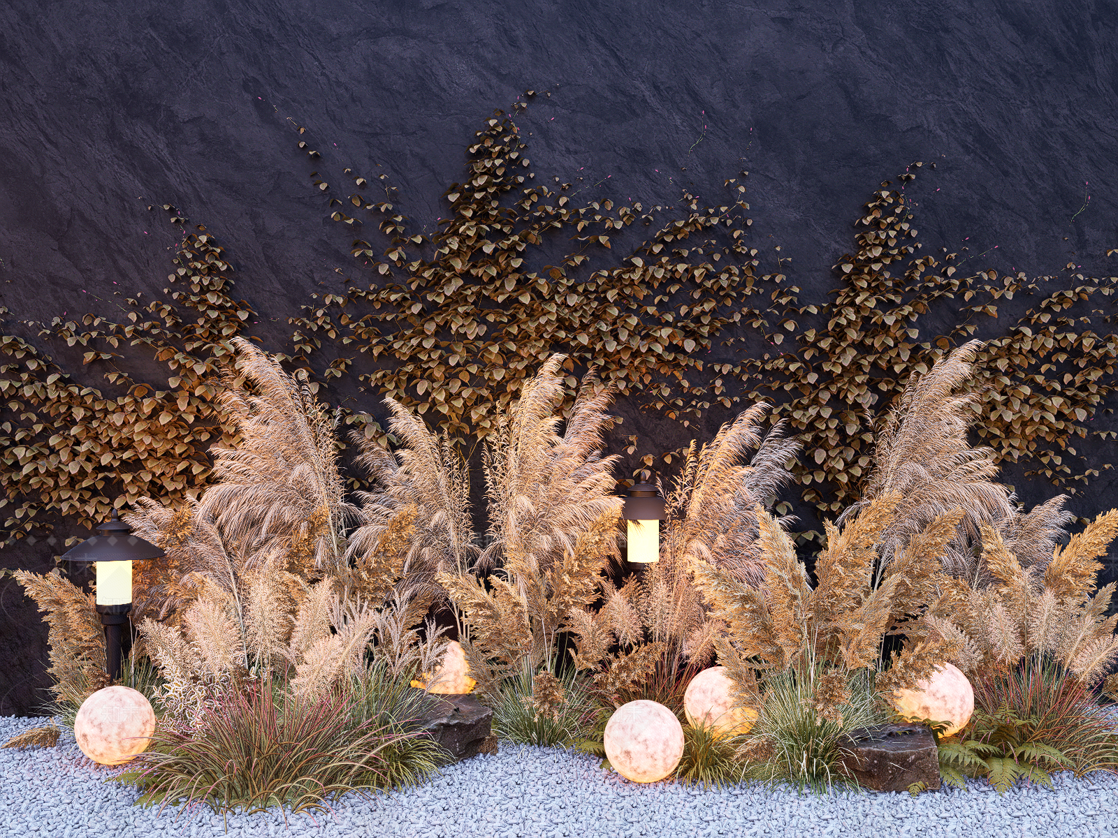 侘寂芦苇景观造景SU模型下载【ID:1152493200】