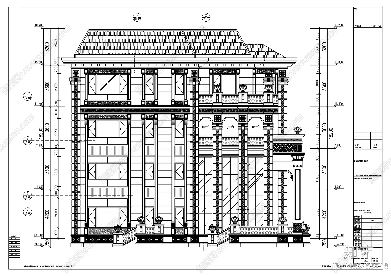 别墅建筑cad施工图下载【ID:1152495718】