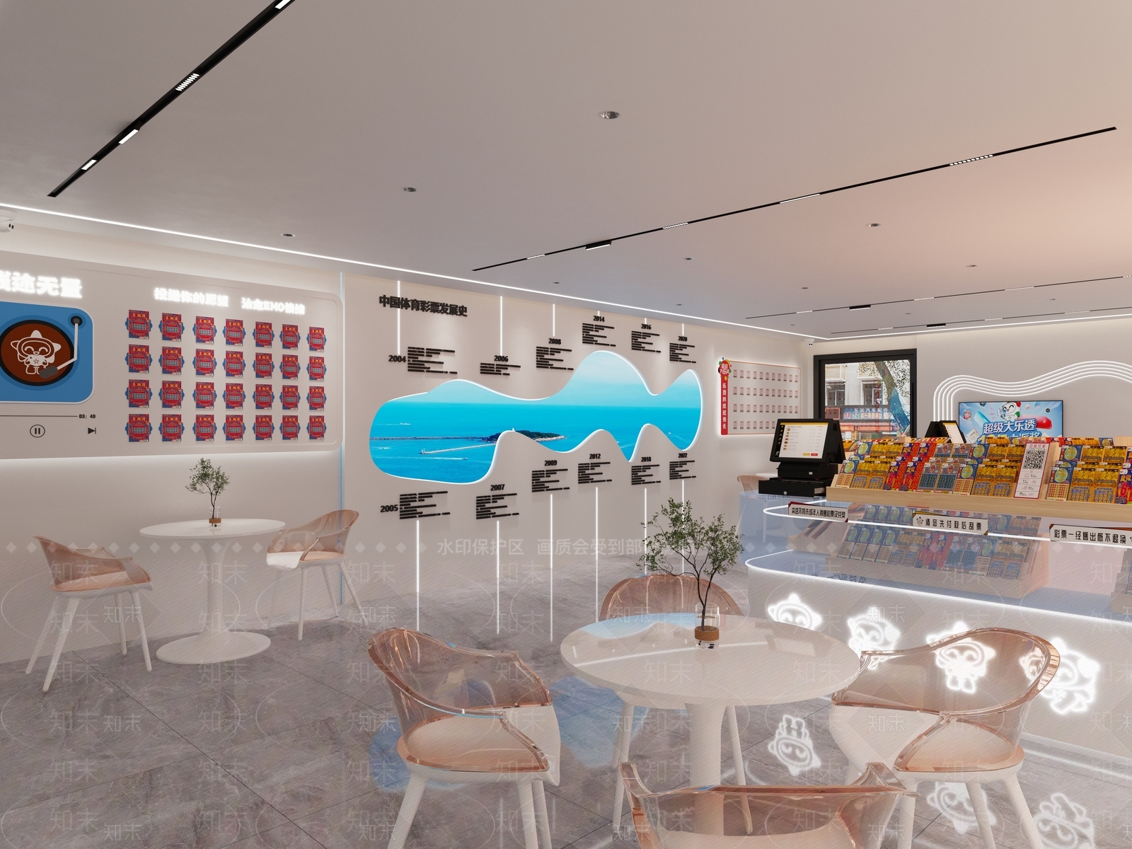 现代网红人气彩票店3D模型下载【ID:1152498715】