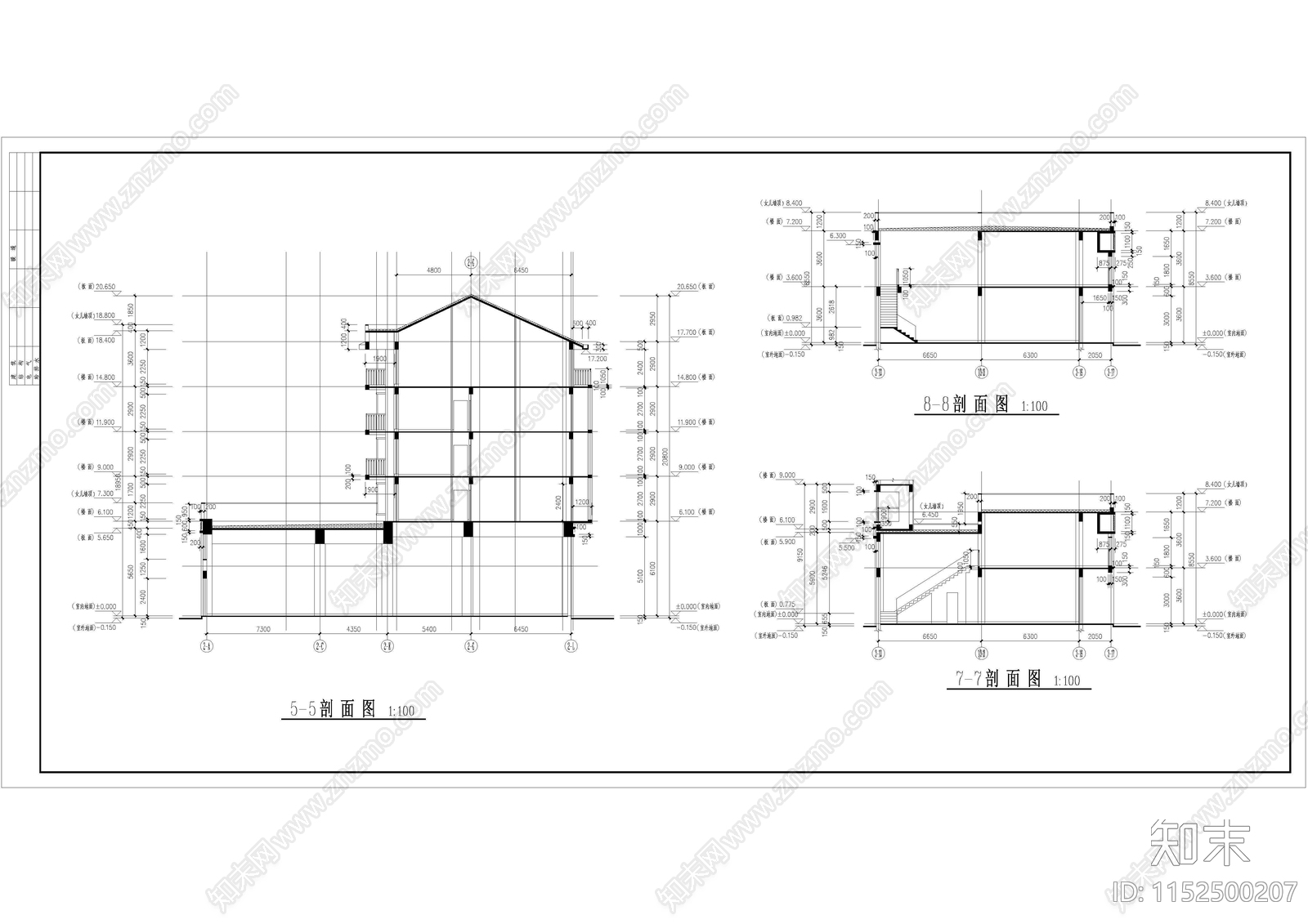 小区1号楼建筑cad施工图下载【ID:1152500207】