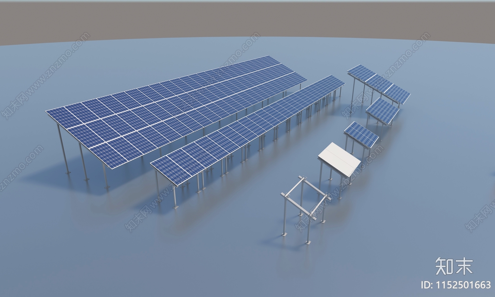 太阳能板3D模型下载【ID:1152501663】