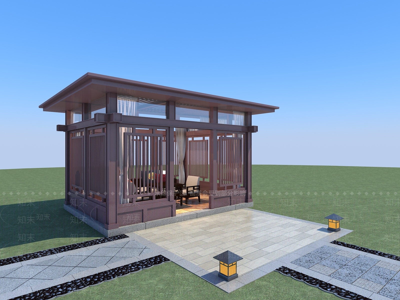 新中式亭子3D模型下载【ID:1152503554】