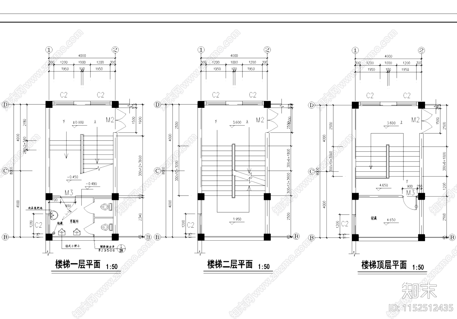 二层框架厂房车间工业建筑cad施工图下载【ID:1152512435】