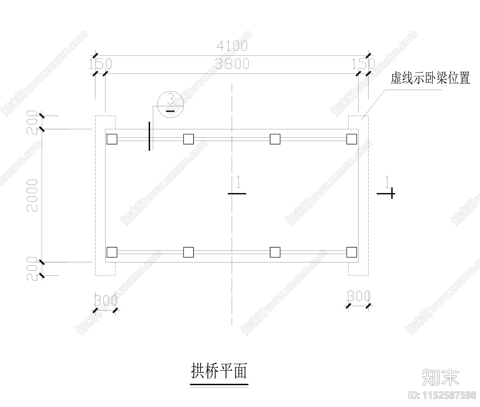 园林拱桥详图施工图下载【ID:1152587598】
