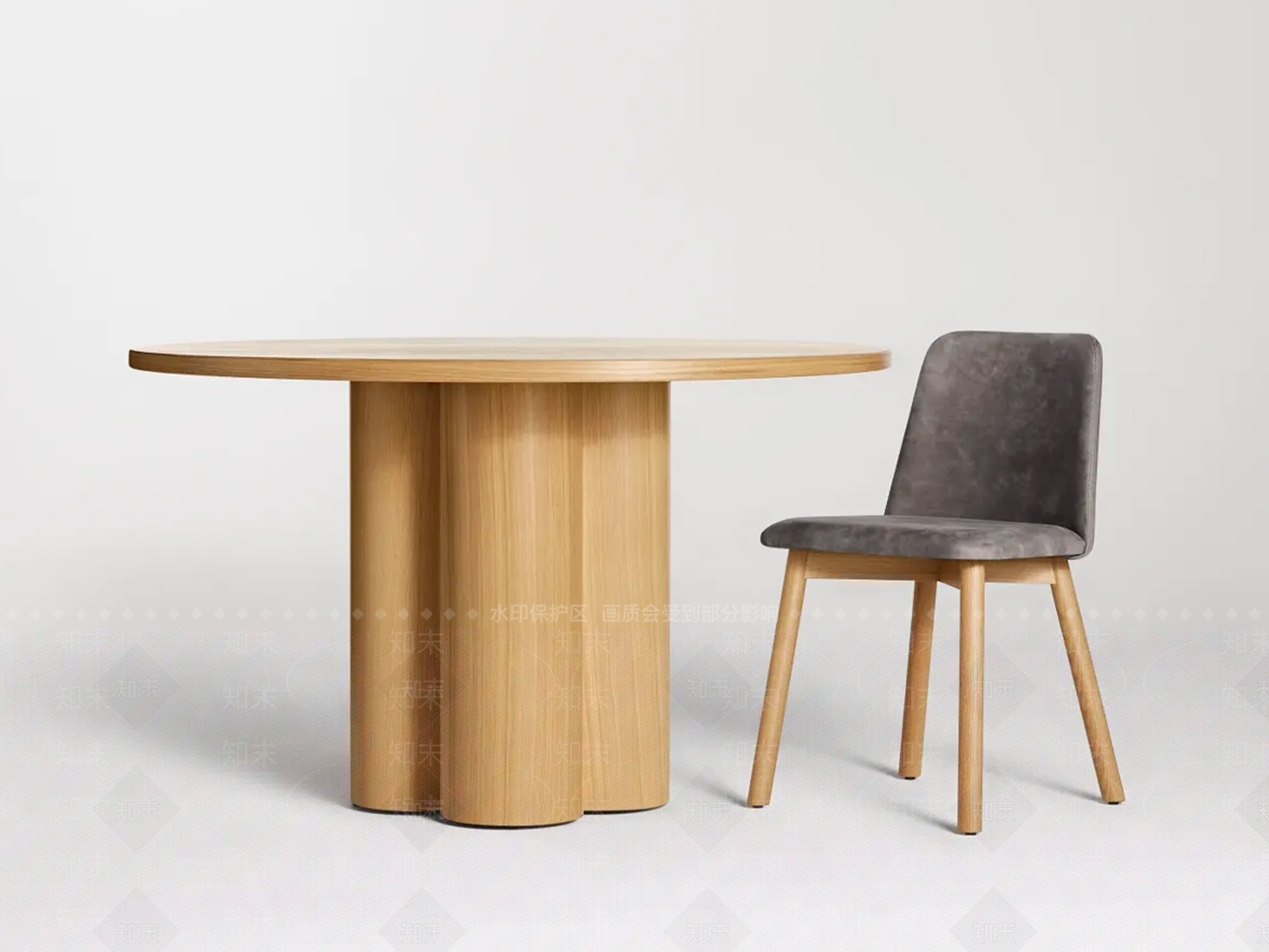 现代圆形餐桌SU模型下载【ID:1152594017】