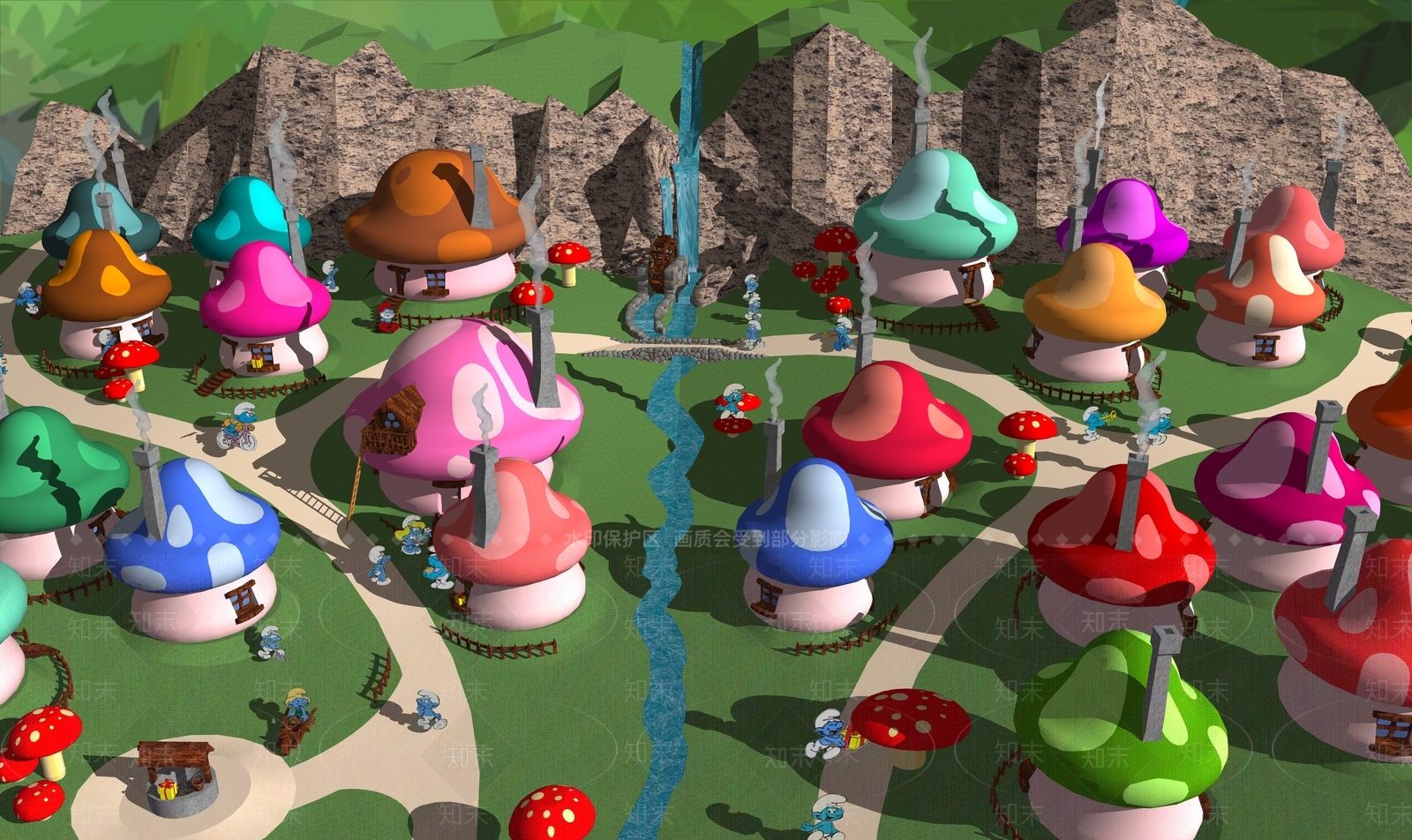 现代蘑菇小屋SU模型下载【ID:1152514055】