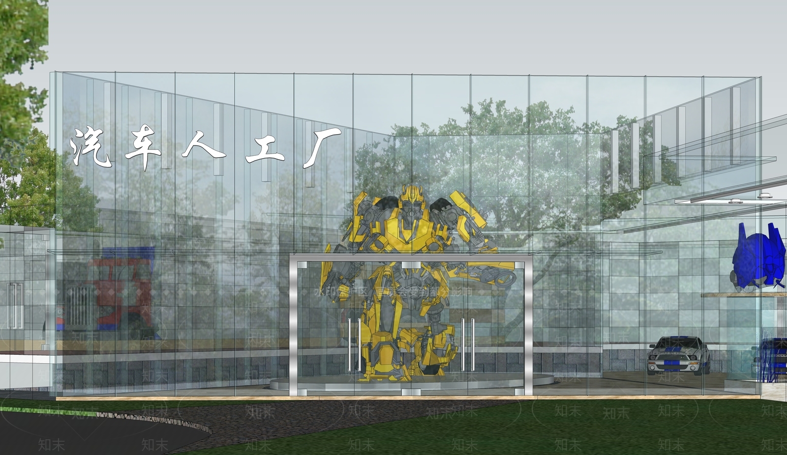 现代汽车人雕塑小品SU模型下载【ID:1152515399】