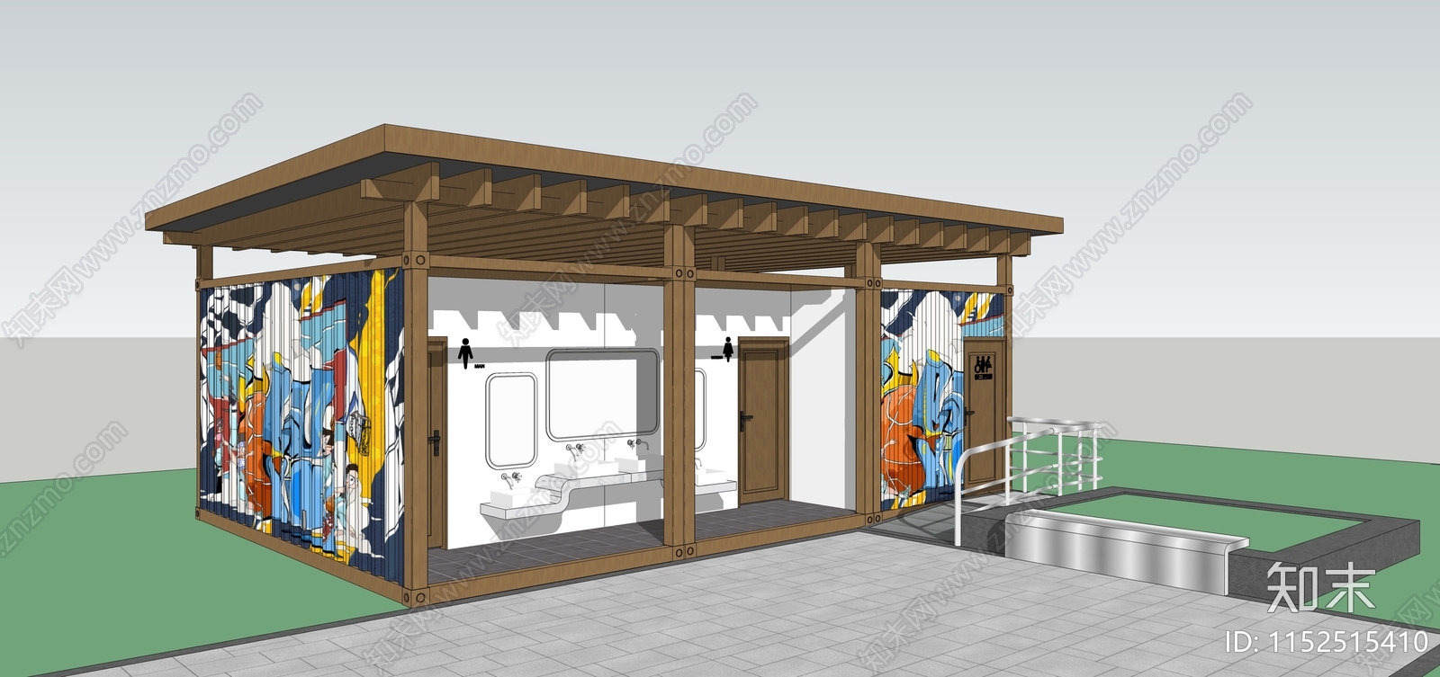 现代集装箱厕所SU模型下载【ID:1152515410】