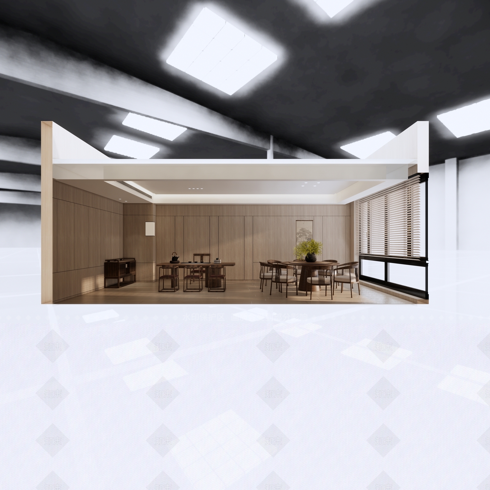 新中式包厢餐厅SU模型下载【ID:1152516501】