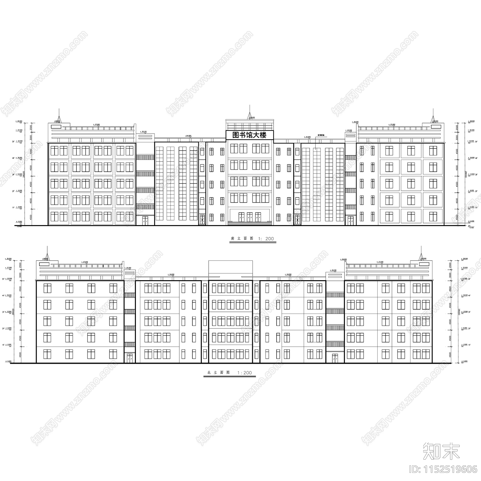 图书馆大楼建筑方案设计cad施工图下载【ID:1152519606】