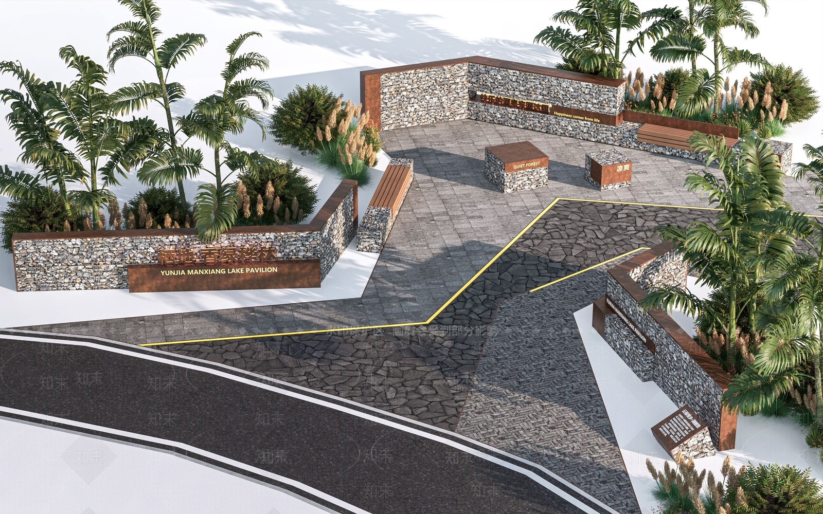 现代广场景观3D模型下载【ID:1152522564】