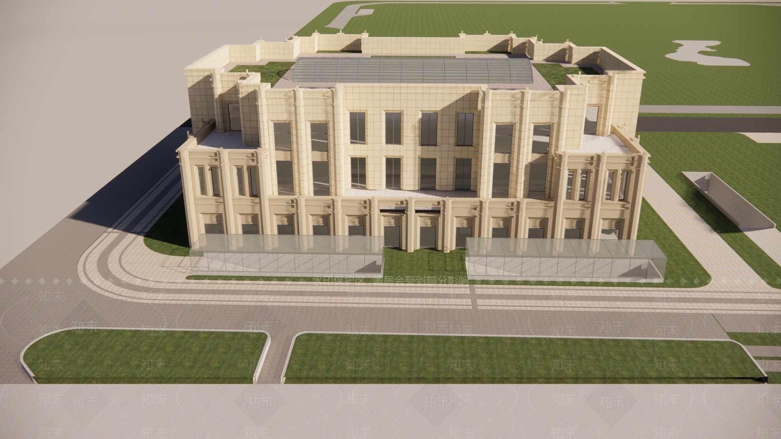 欧式古典风小区多层办公楼SU模型下载【ID:1152524790】