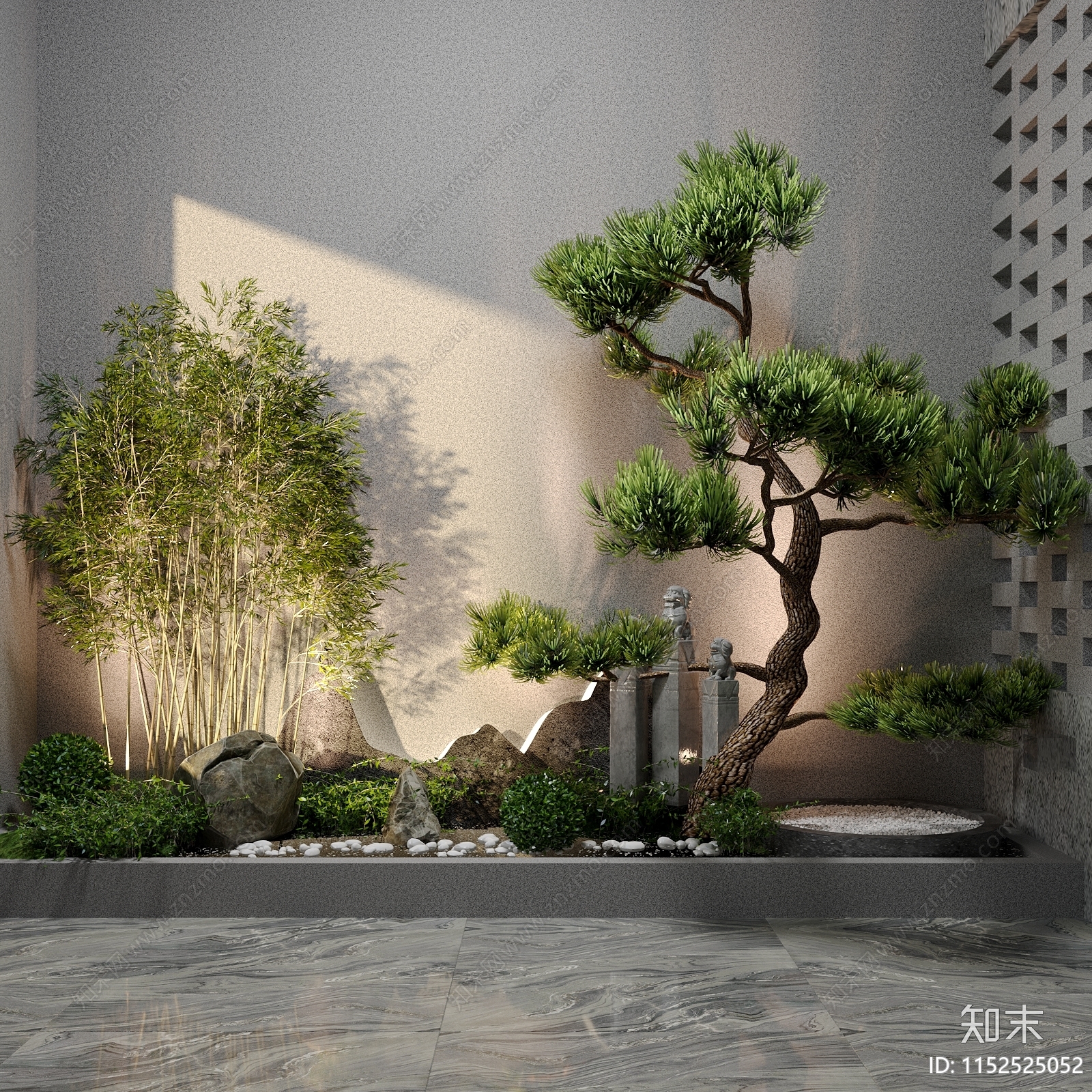 新中式景观造景3D模型下载【ID:1152525052】