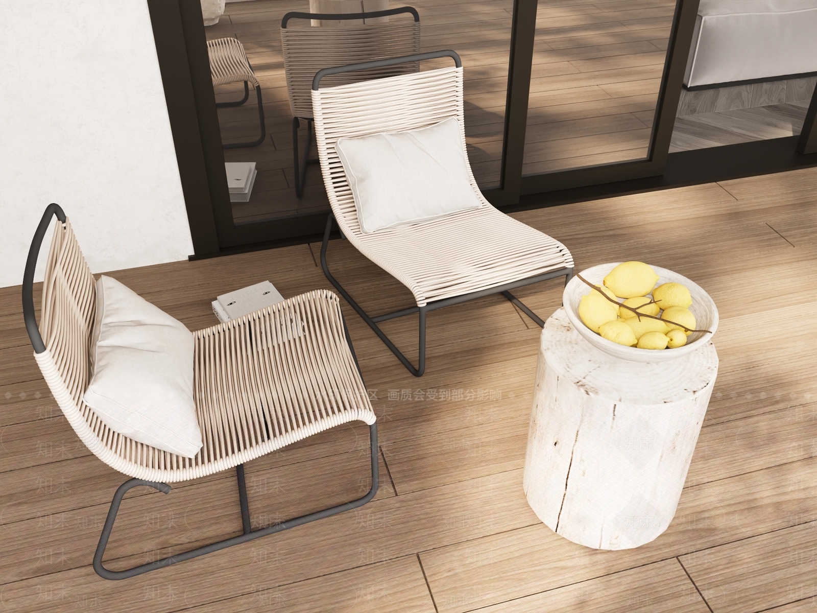 现代奶油家居阳台3D模型下载【ID:1152528938】