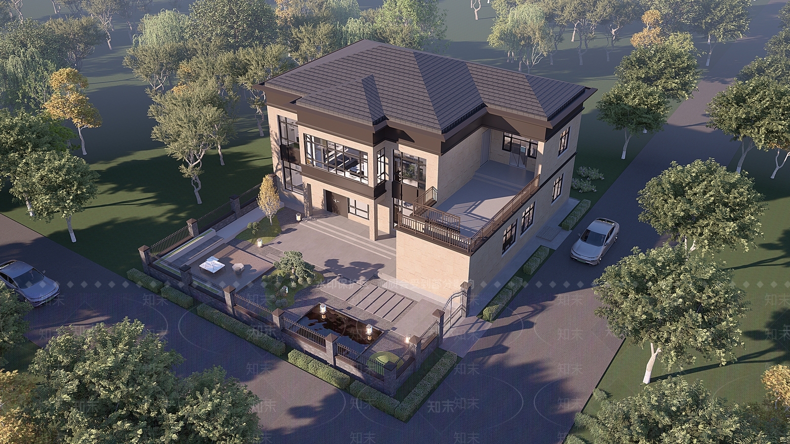 新中式农村独栋别墅SU模型下载【ID:1152528309】