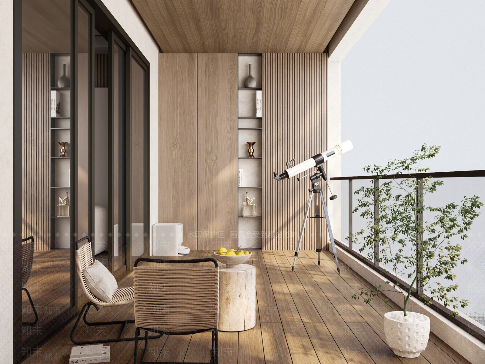 现代奶油家居阳台3D模型下载【ID:1152528938】