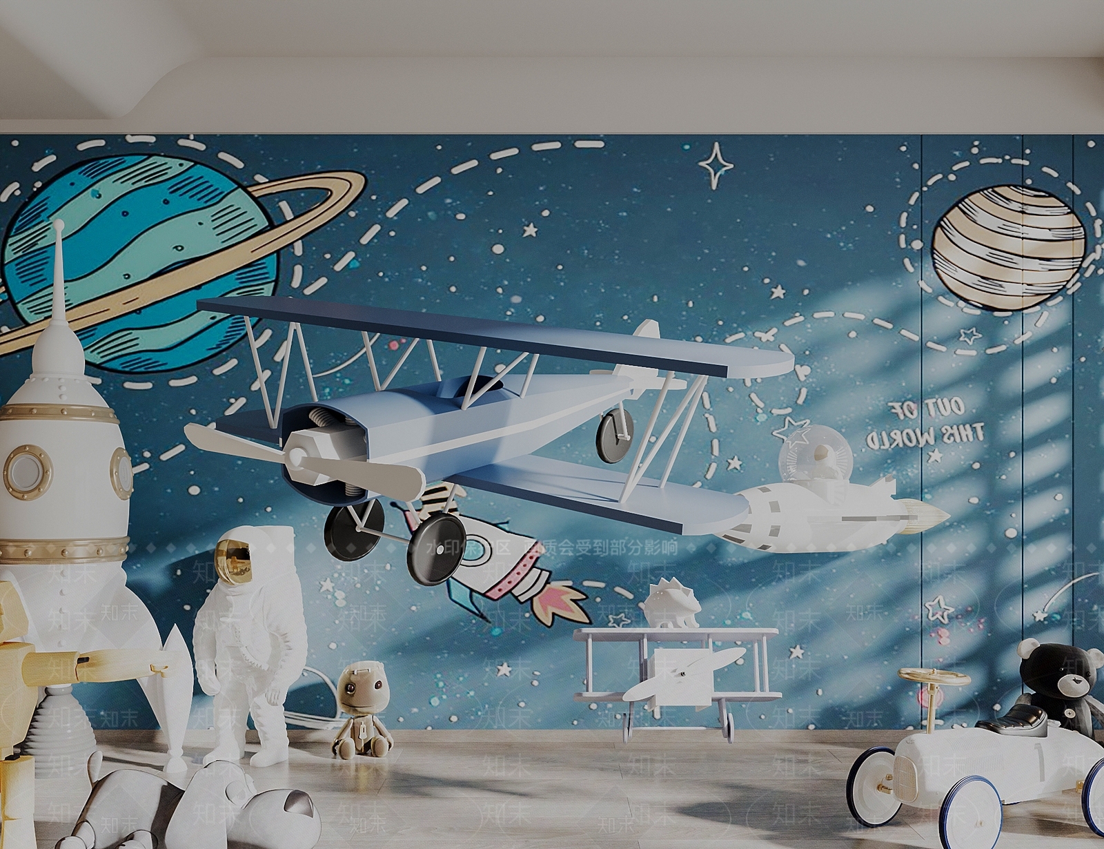 现代儿童玩具房背景墙3D模型下载【ID:1152529640】