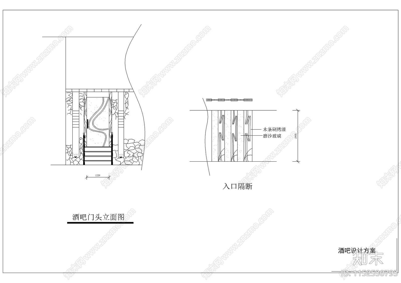 现代酒吧设计方案cad施工图下载【ID:1152530793】