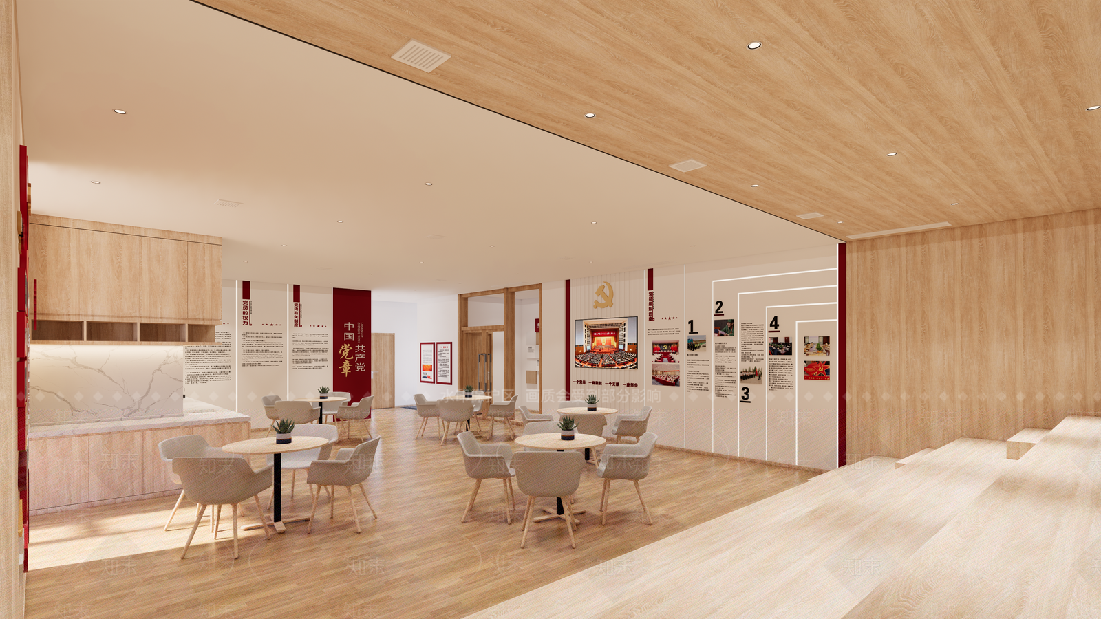 现代群众服务大厅SU模型下载【ID:1152581369】