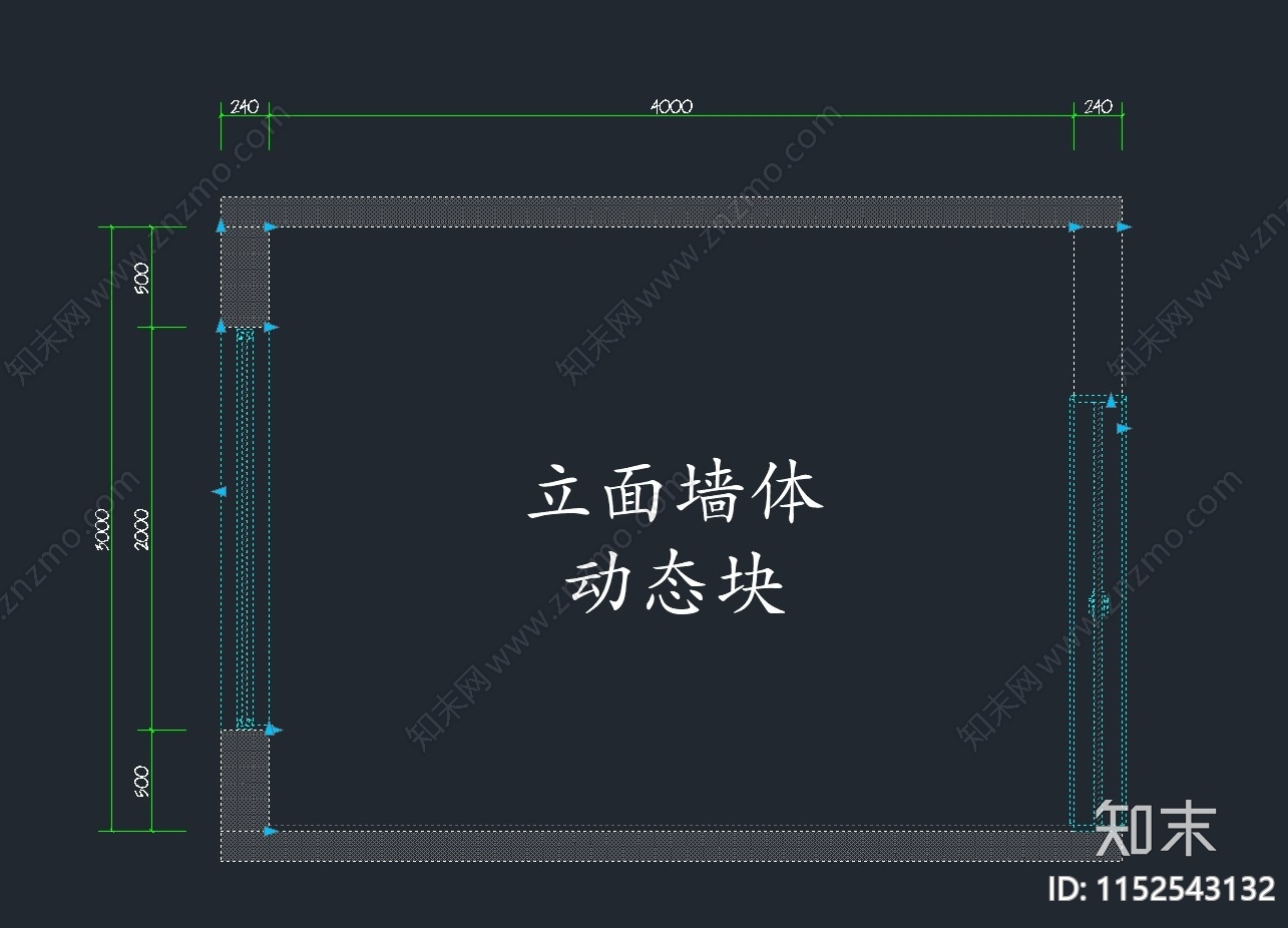 立面墙体动态块施工图下载【ID:1152543132】