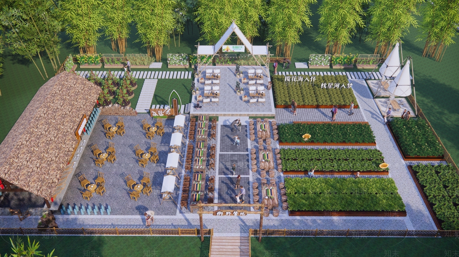 现代乡村庭院SU模型下载【ID:1152543414】