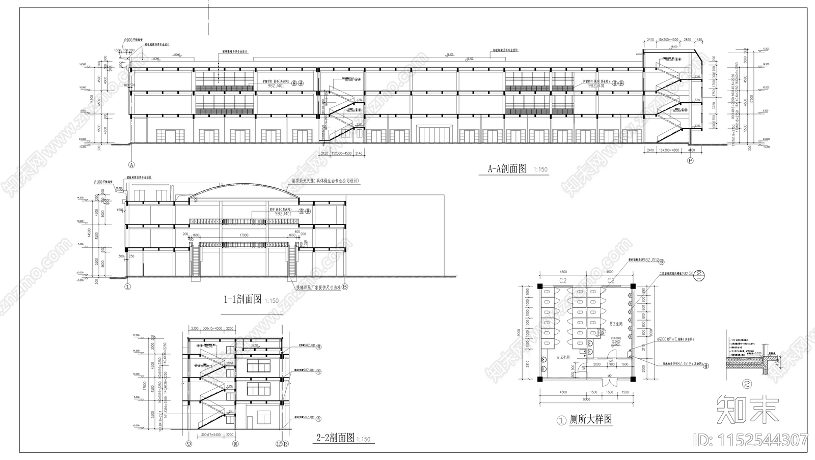 现代大型商业广场建筑cad施工图下载【ID:1152544307】