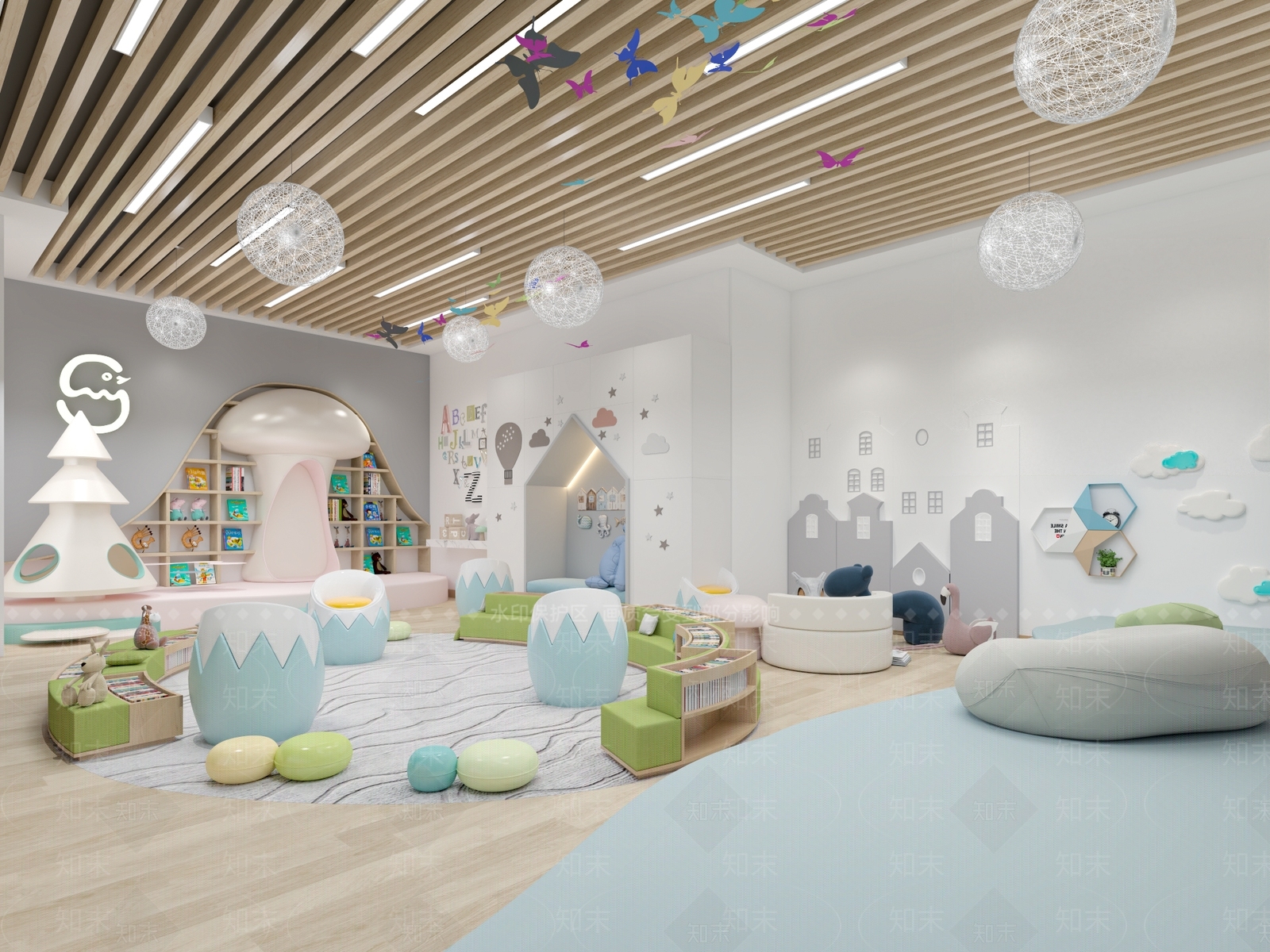 现代幼儿园3D模型下载【ID:1152546962】