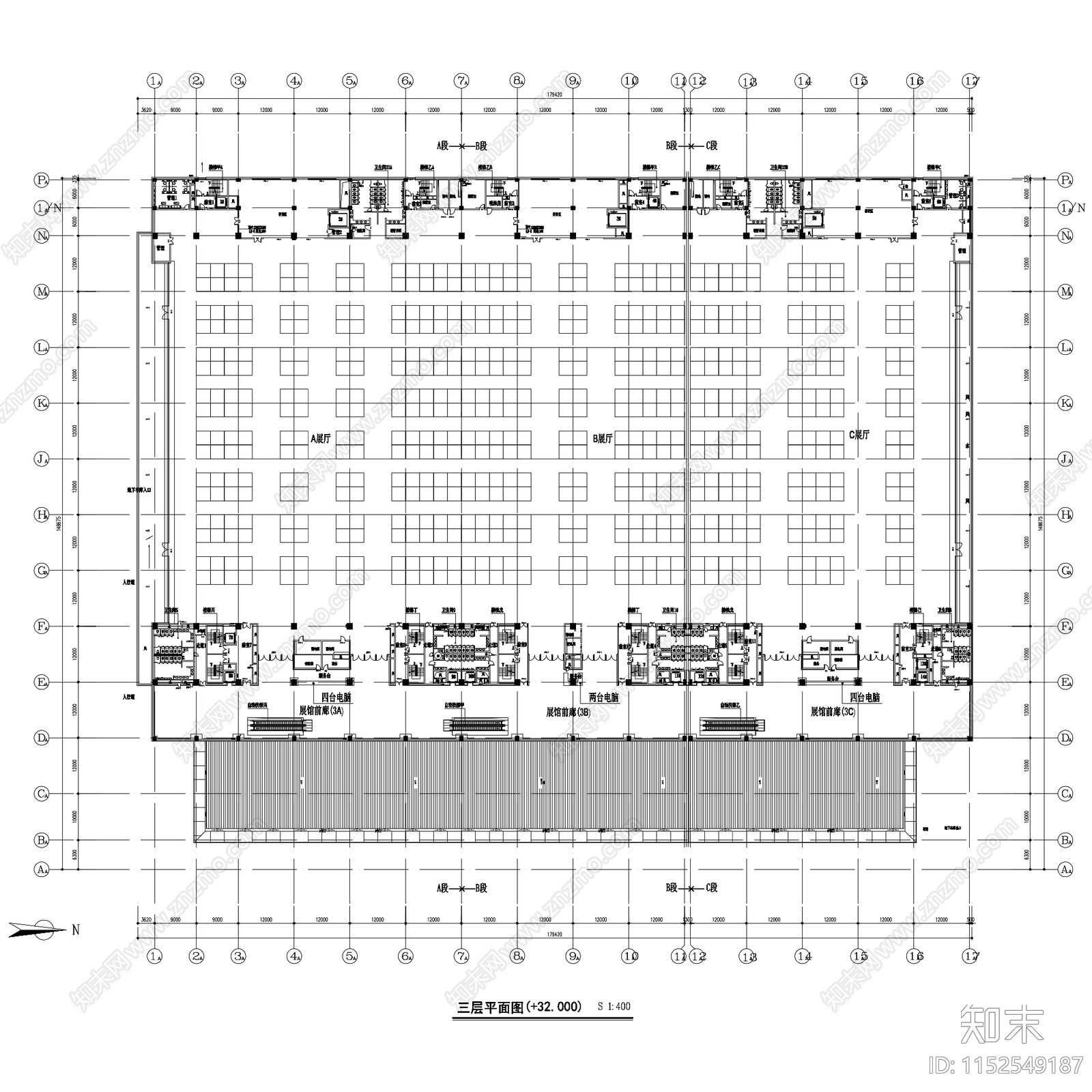 大连国际会议展览中心展馆施工图下载【ID:1152549187】