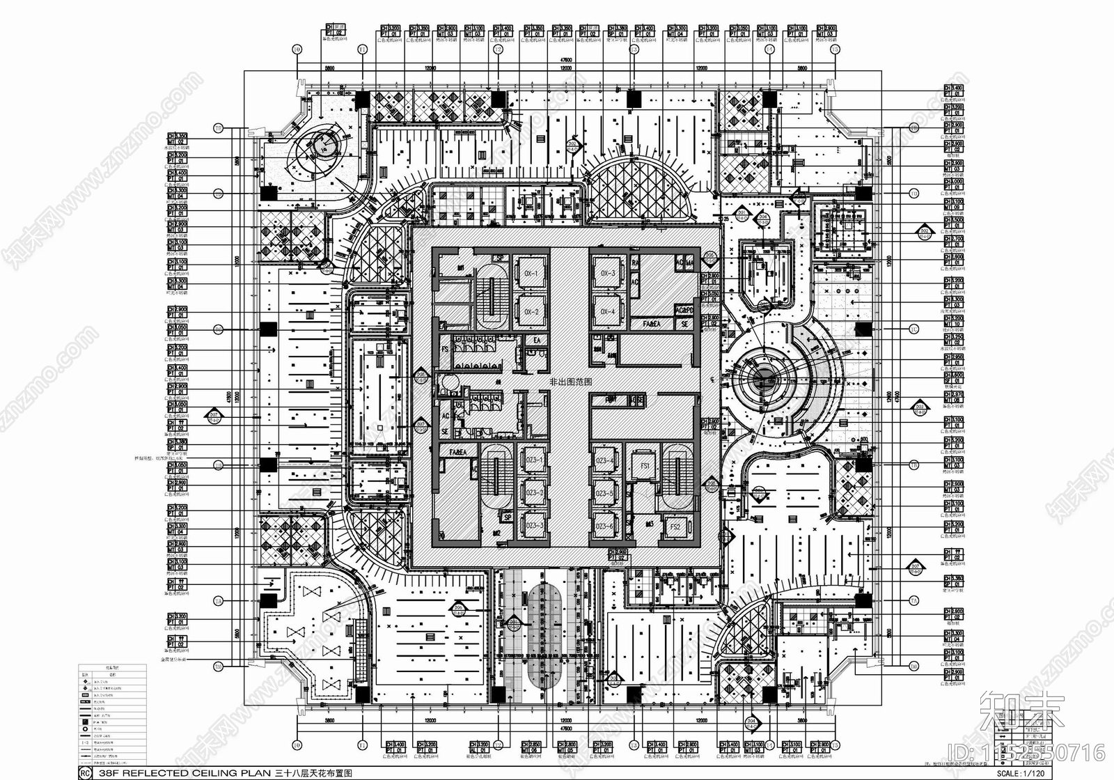 6000㎡两层大型办公室室施工图下载【ID:1152550716】