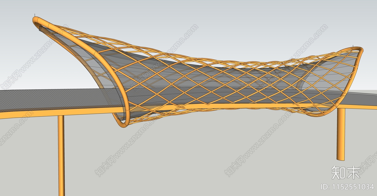 现代景观桥SU模型下载【ID:1152551034】