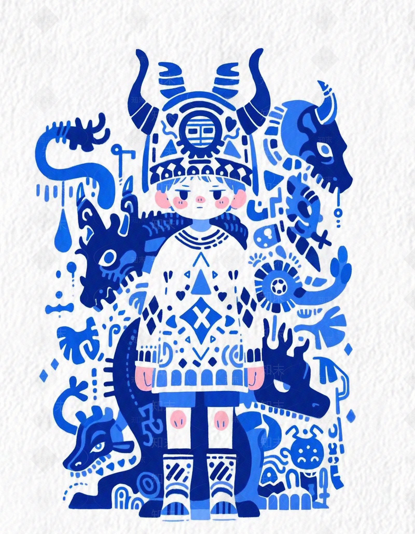 矢量动物装饰画贴图下载【ID:1152552747】