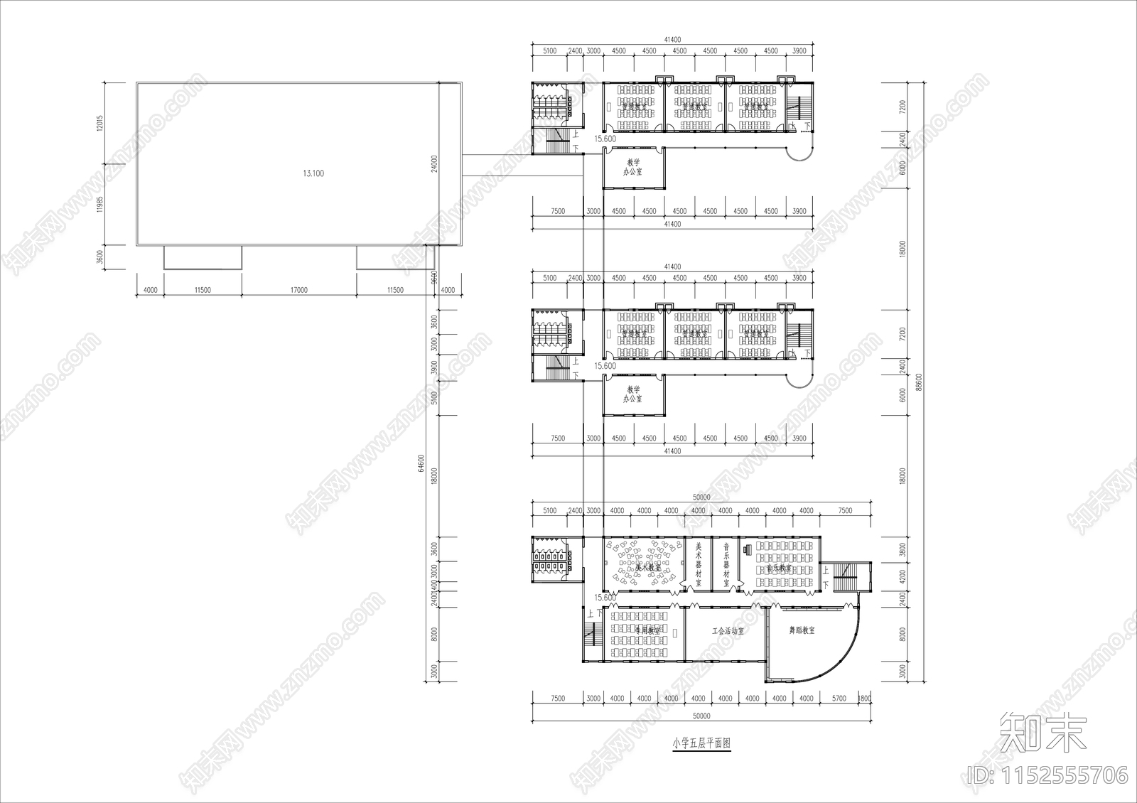 学校平面图施工图下载【ID:1152555706】