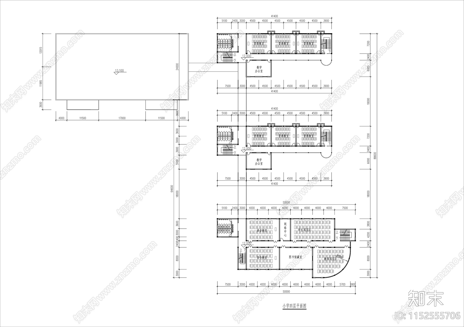 学校平面图施工图下载【ID:1152555706】