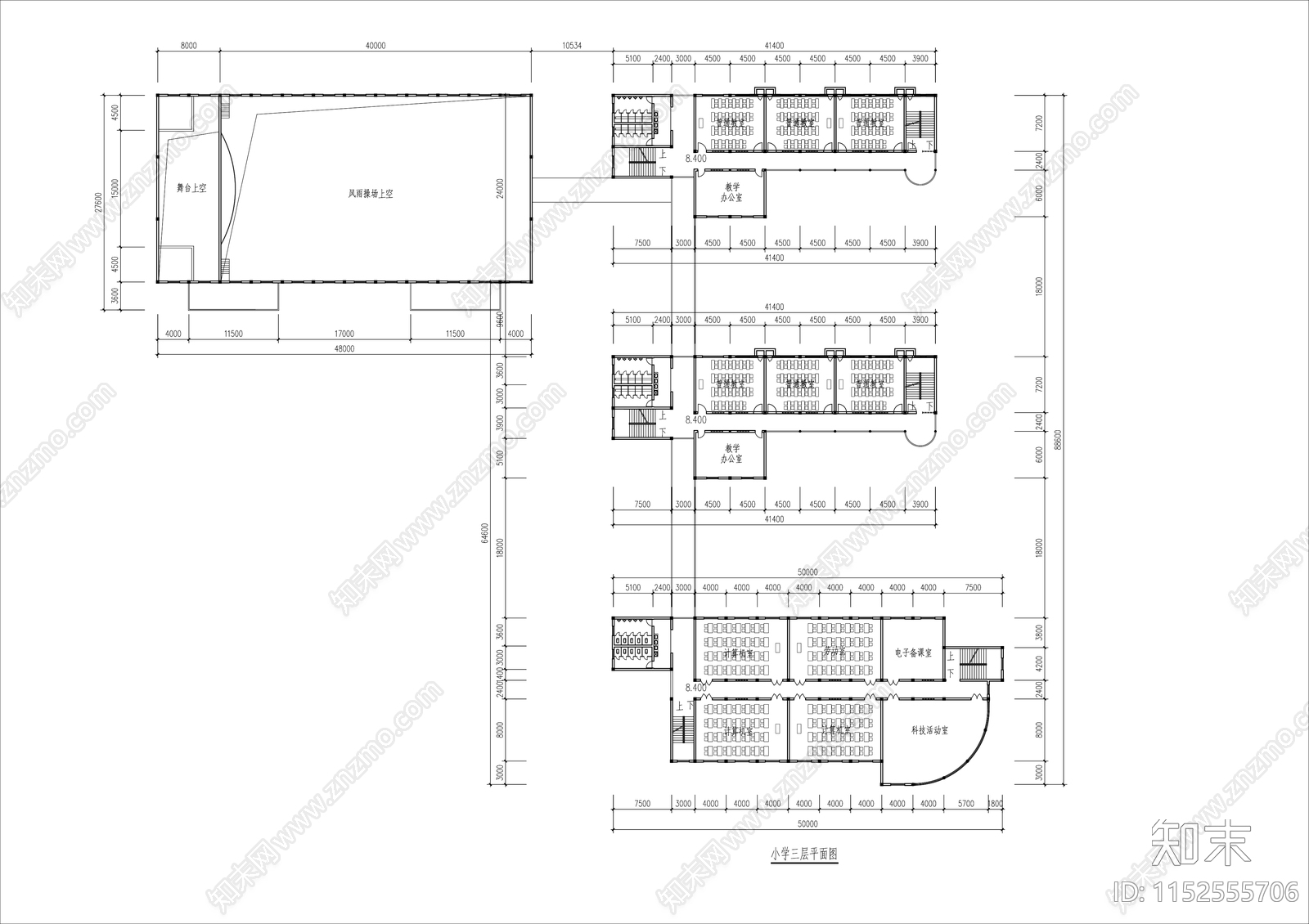 学校平面图施工图下载【ID:1152555706】