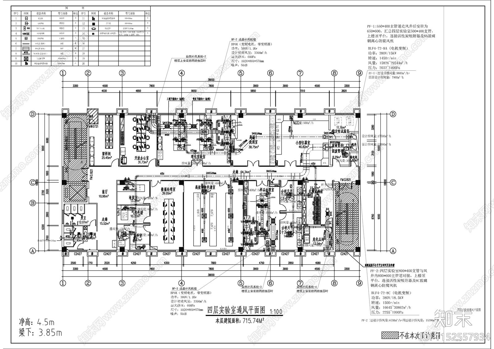 检测分析净化实验室整套装修图纸施工图下载【ID:1152557934】