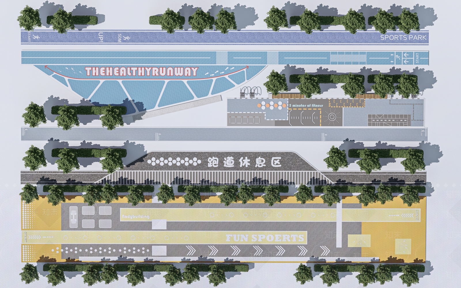现代健身步道3D模型下载【ID:1152558803】