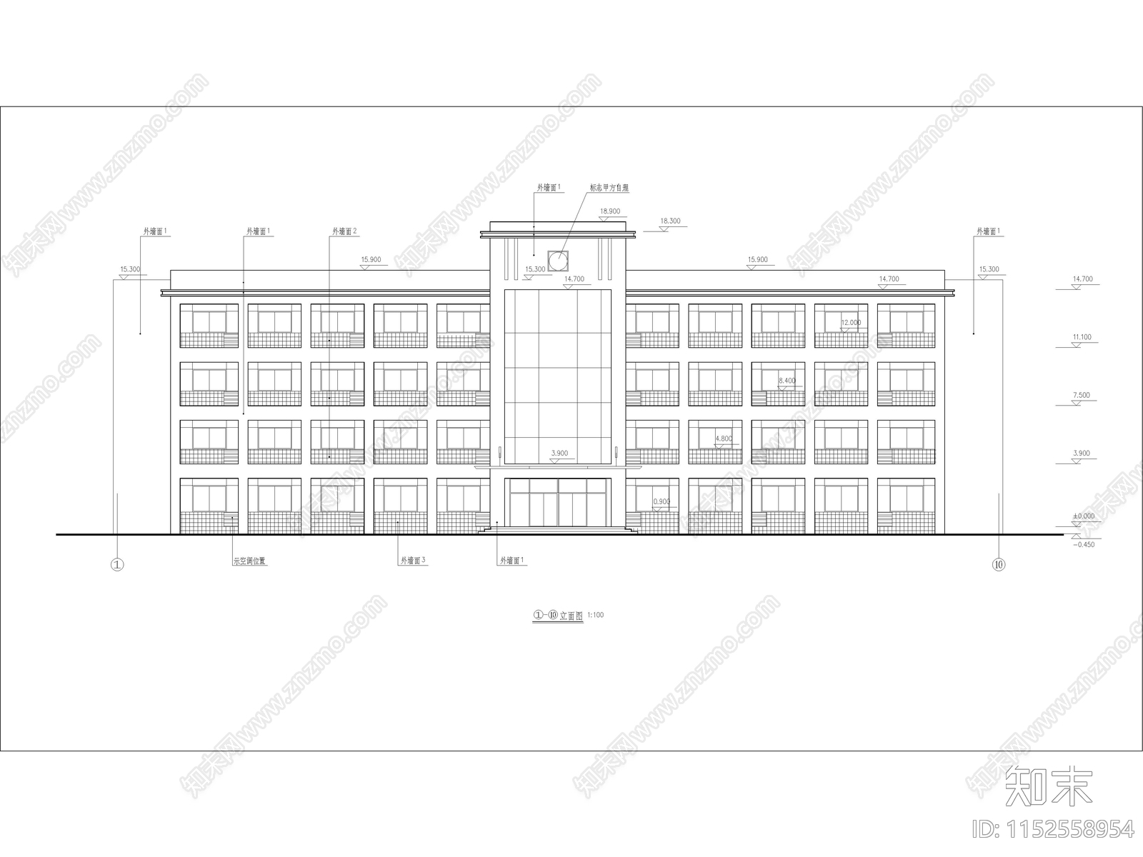 综合大楼建cad施工图下载【ID:1152558954】