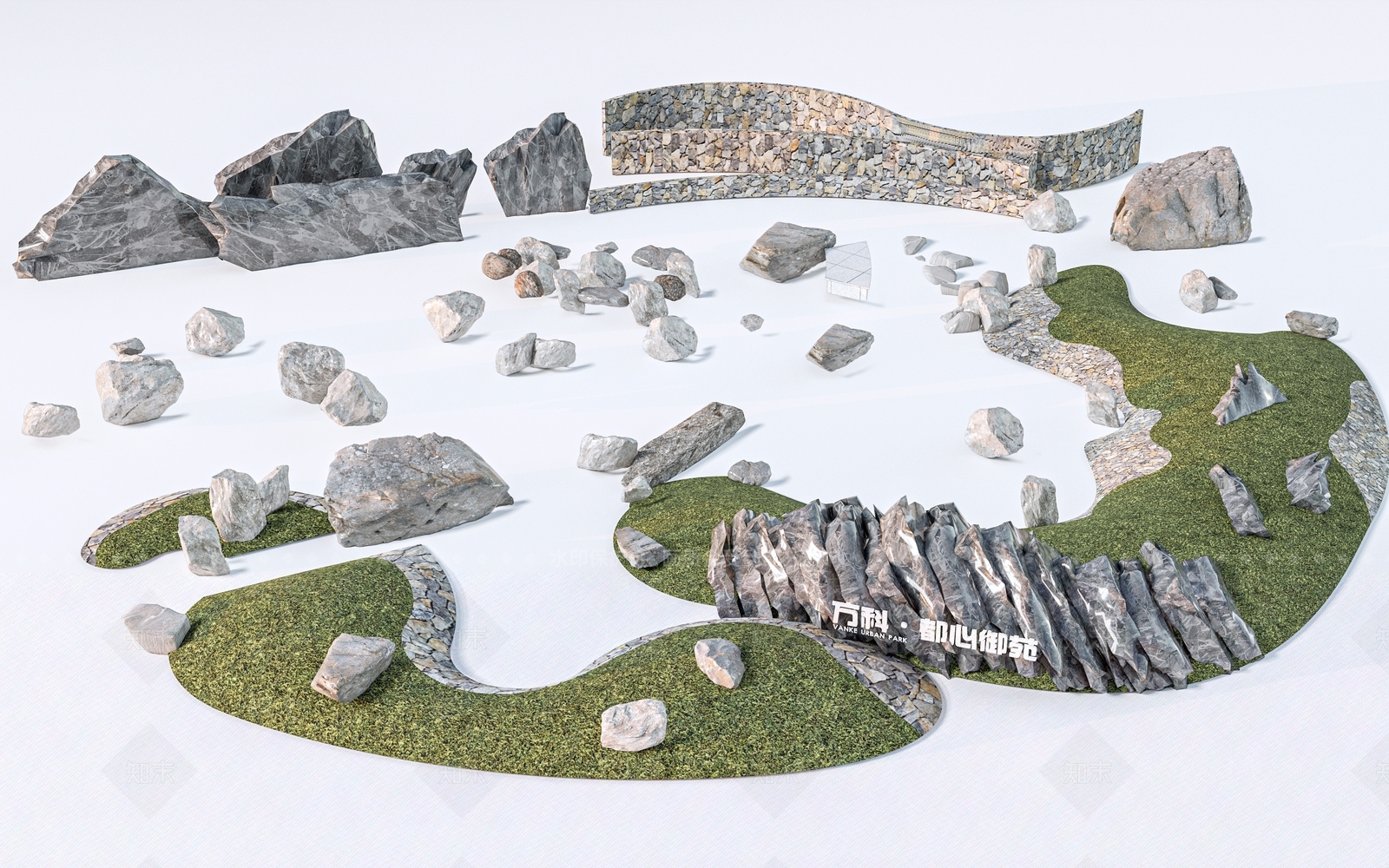 景观石3D模型下载【ID:1152560553】