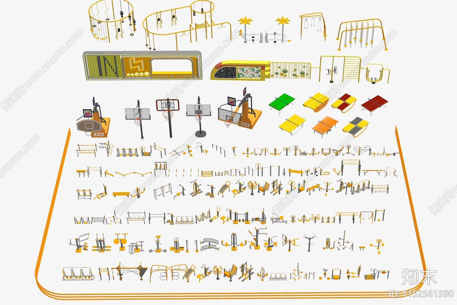 户外健身器材SU模型下载【ID:1152561590】