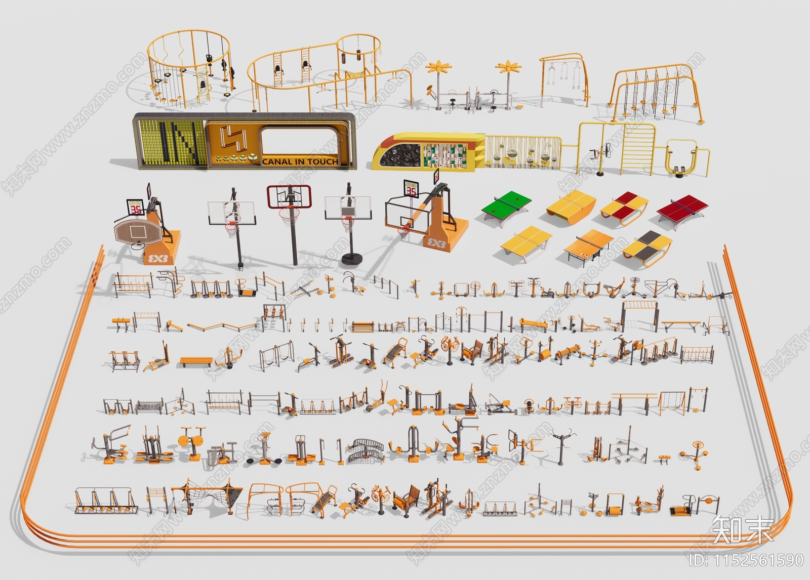 户外健身器材SU模型下载【ID:1152561590】